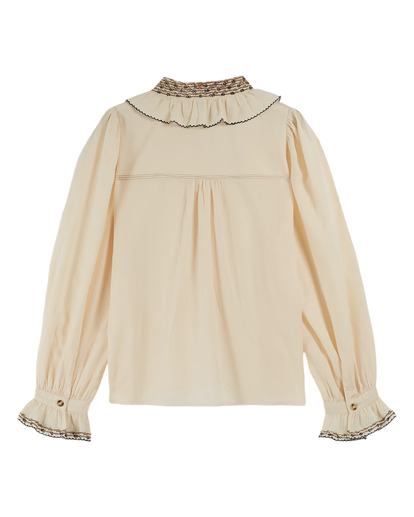Chemise vintage col brodé crème