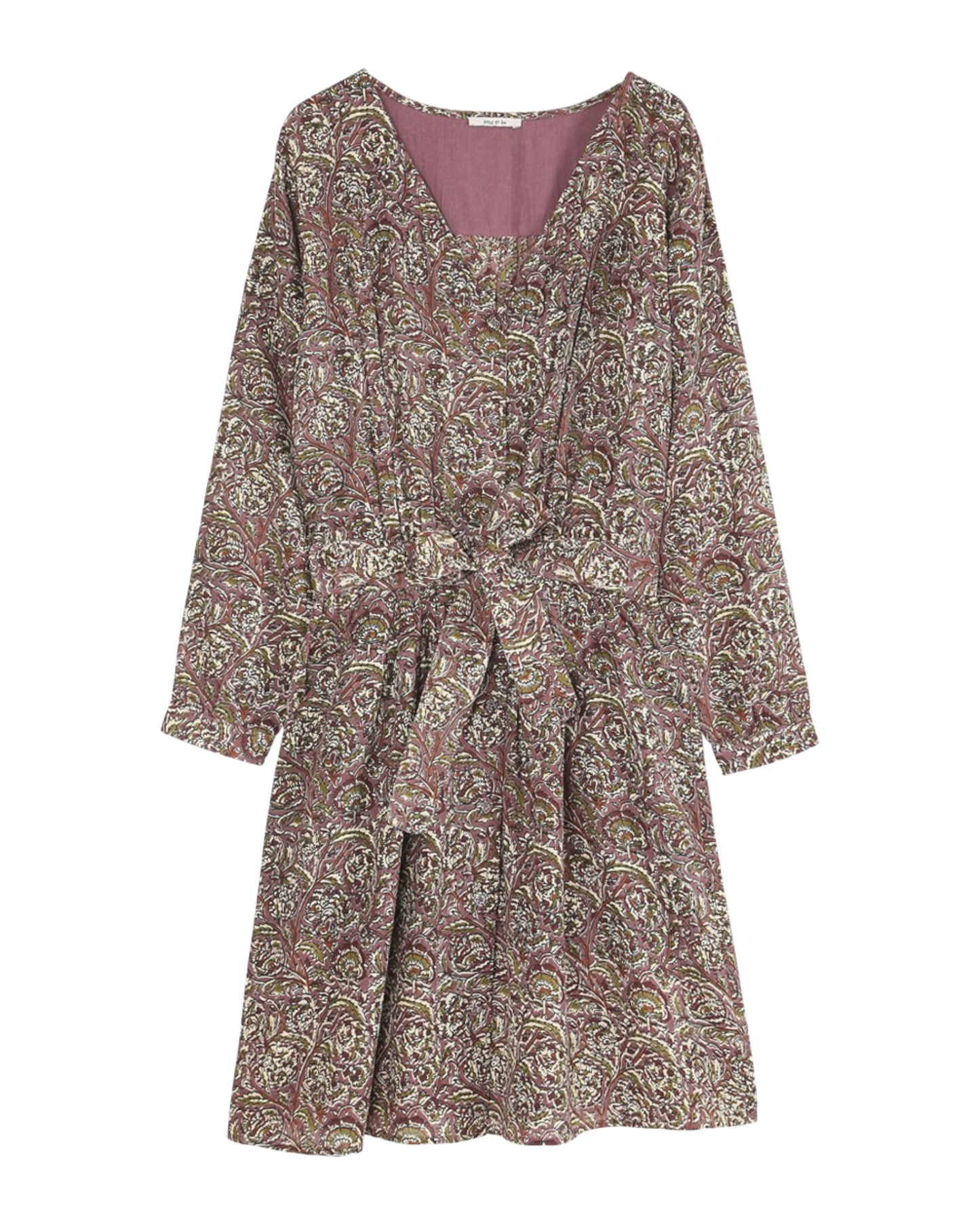 robe en crepe de coton camelia prune