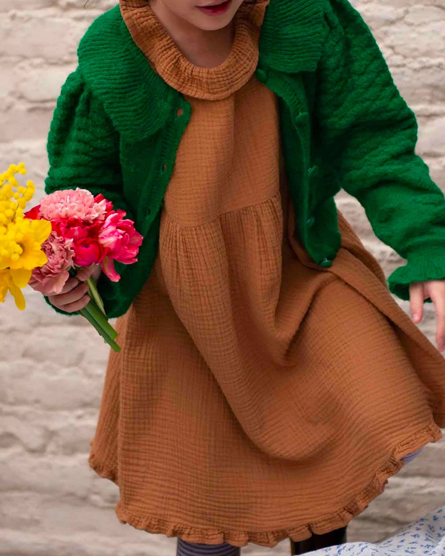 Robe gaze de coton noix
