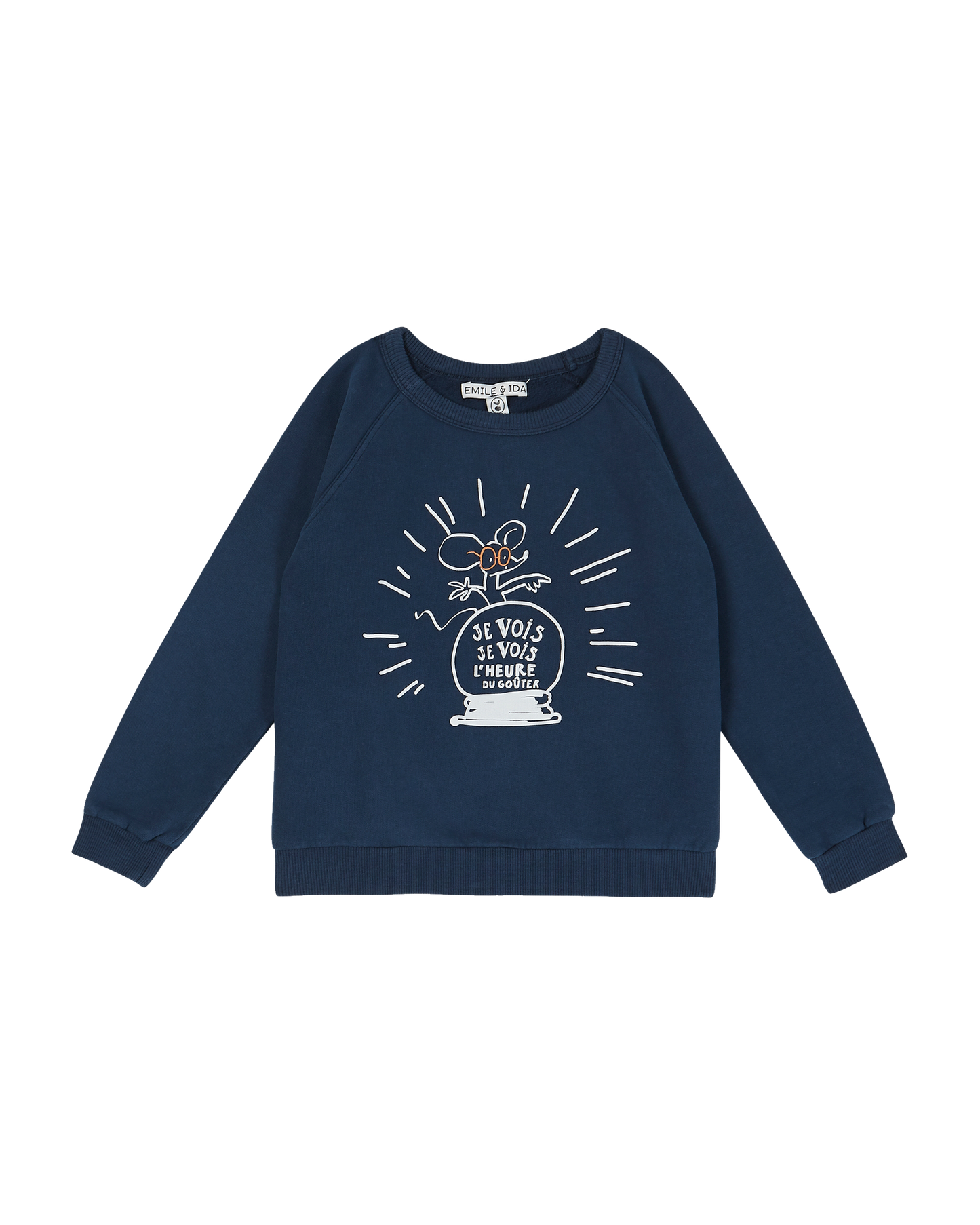 Sweatshirt "L'heure du goûter" bleu marine