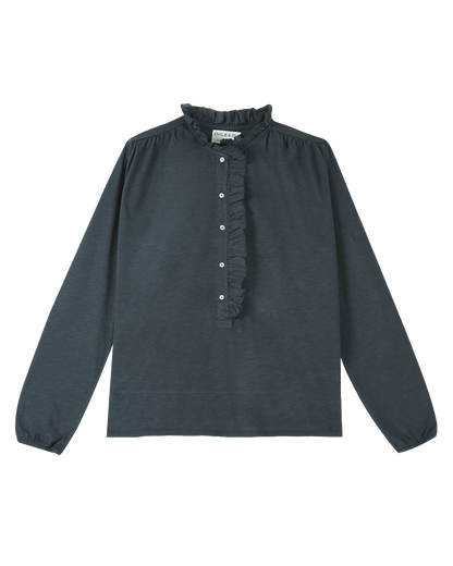 Tee-shirt coton flammé bio bitume