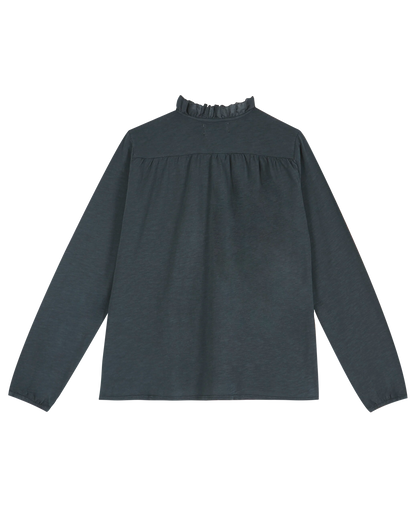 Tee-shirt coton flammé bio bitume