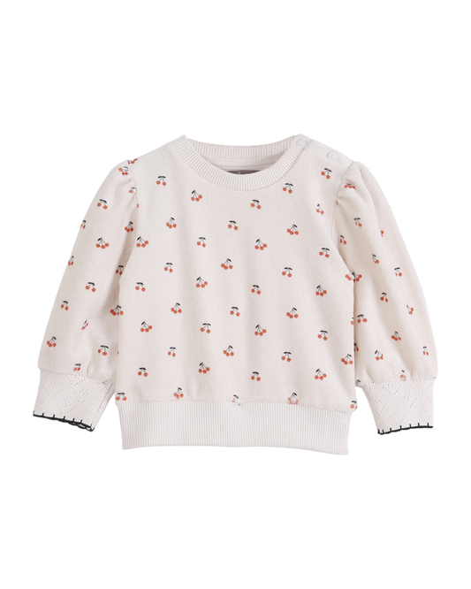 Sweat éponge écru cerises