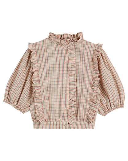 Blouse carreaux vanille