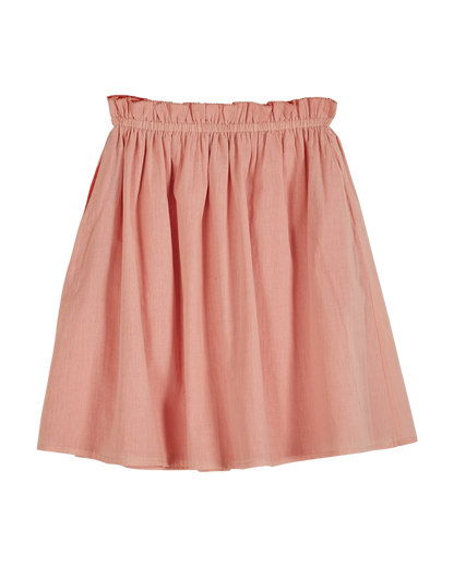 Jupe réversible voile de coton rose et rouge