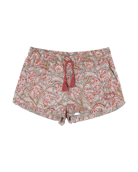Short à fleurs jade