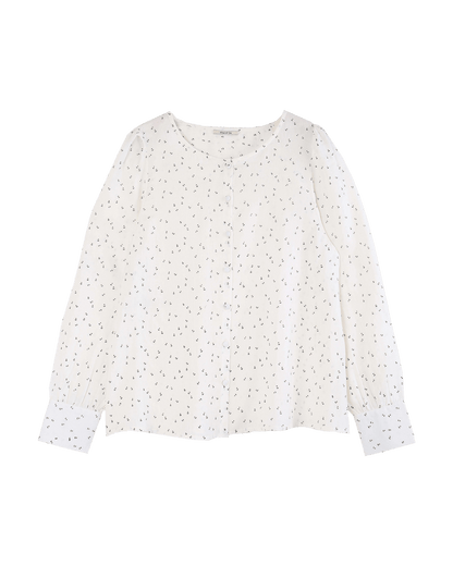 Blouse écru fleurettes
