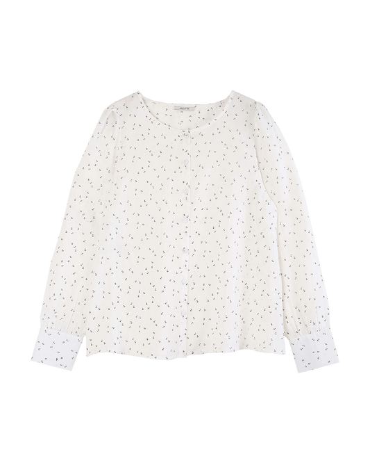 Blouse écru fleurettes