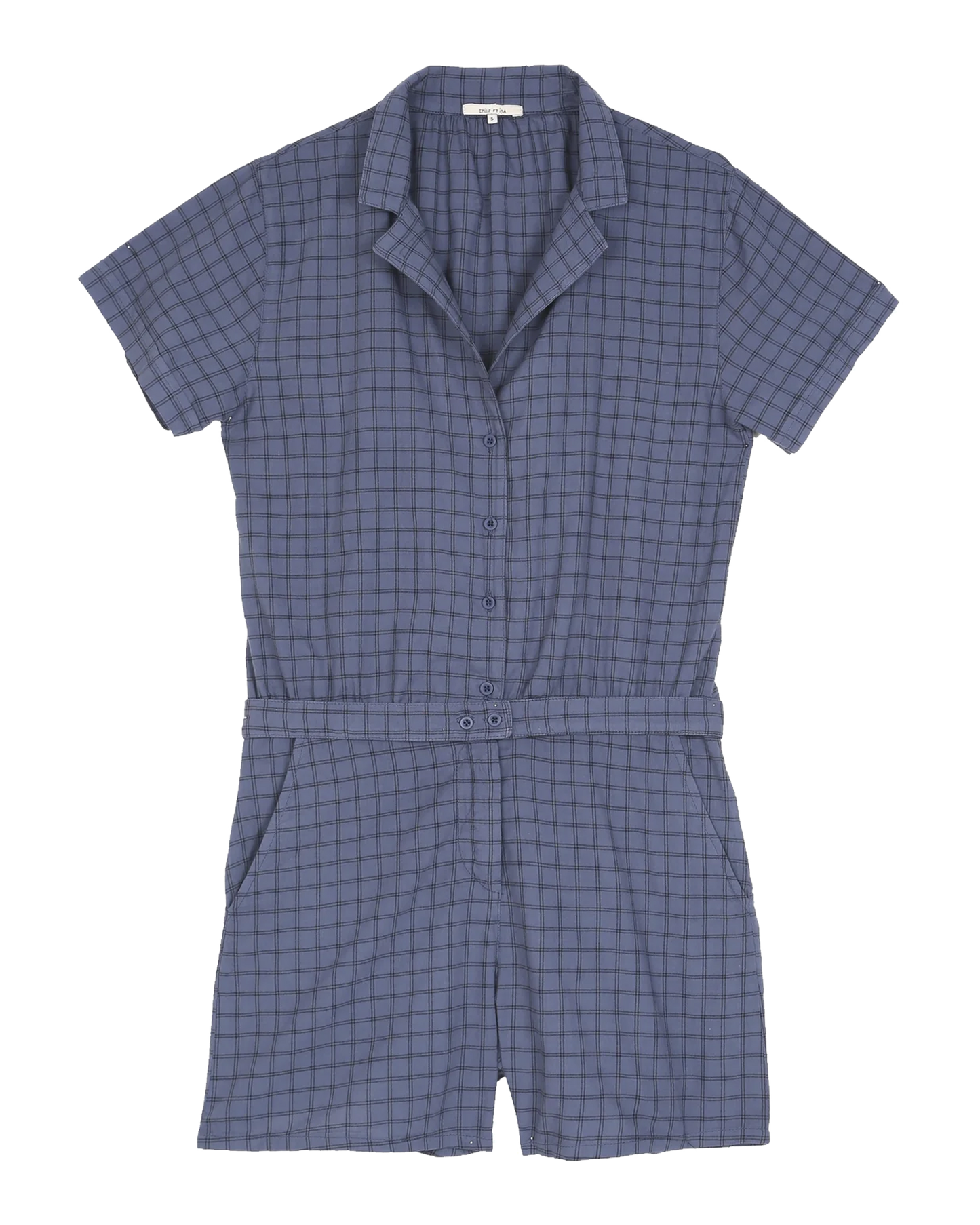 Combishort à carreaux bleu
