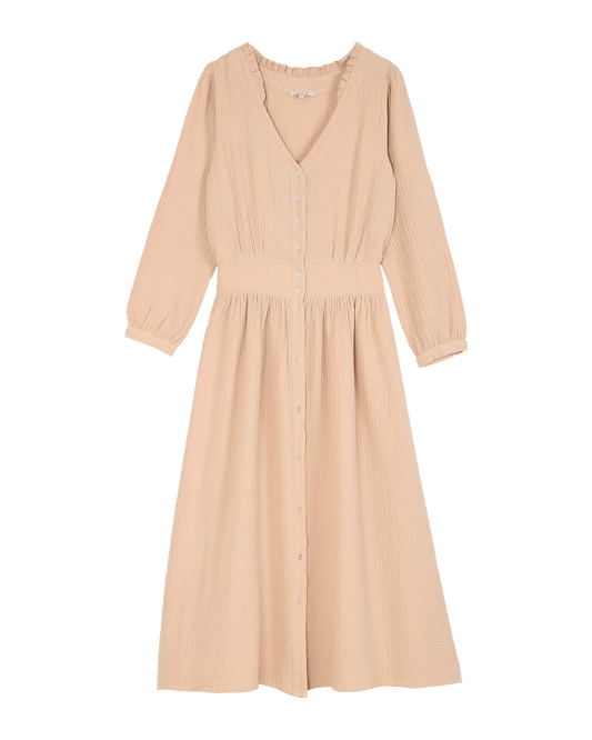 Robe longue gaze de coton dune
