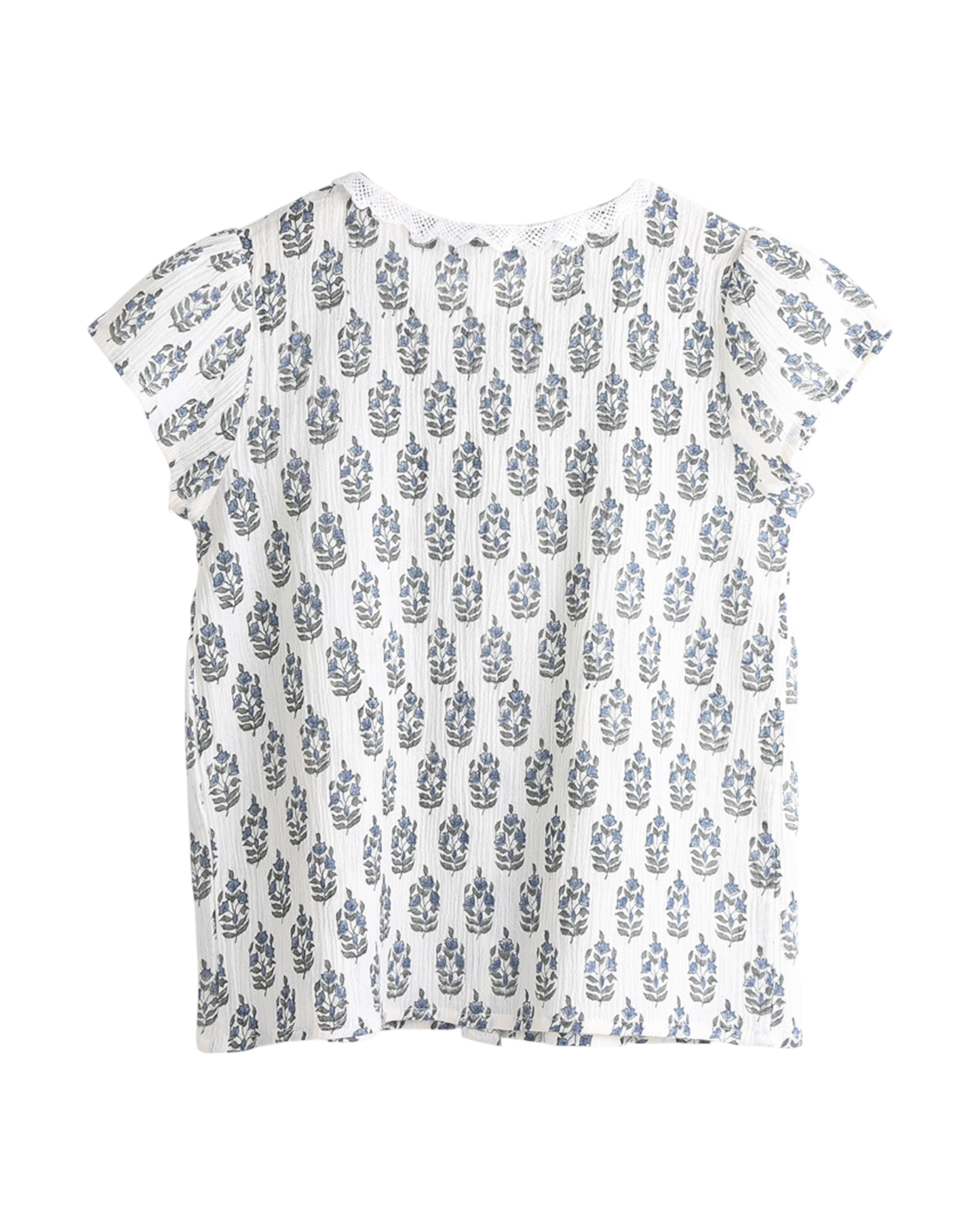 Blouse à fleurs jacinthe écru