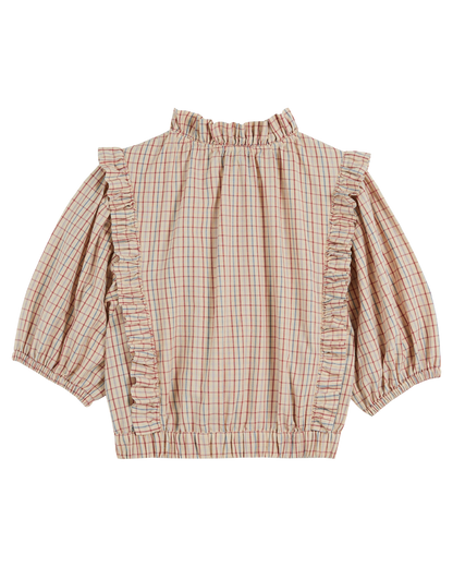 Blouse carreaux vanille