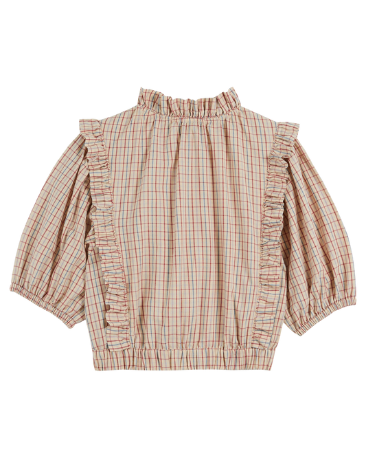 Blouse carreaux vanille