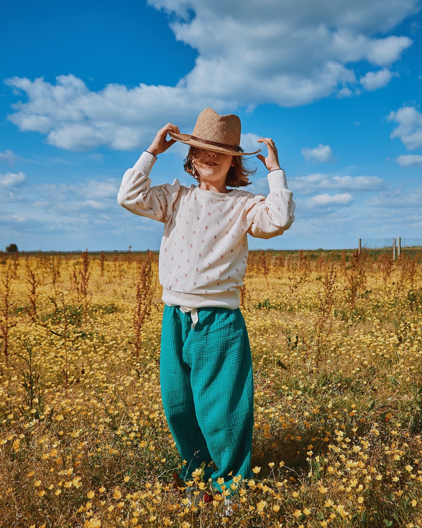 Pantalon gaze de coton haricot