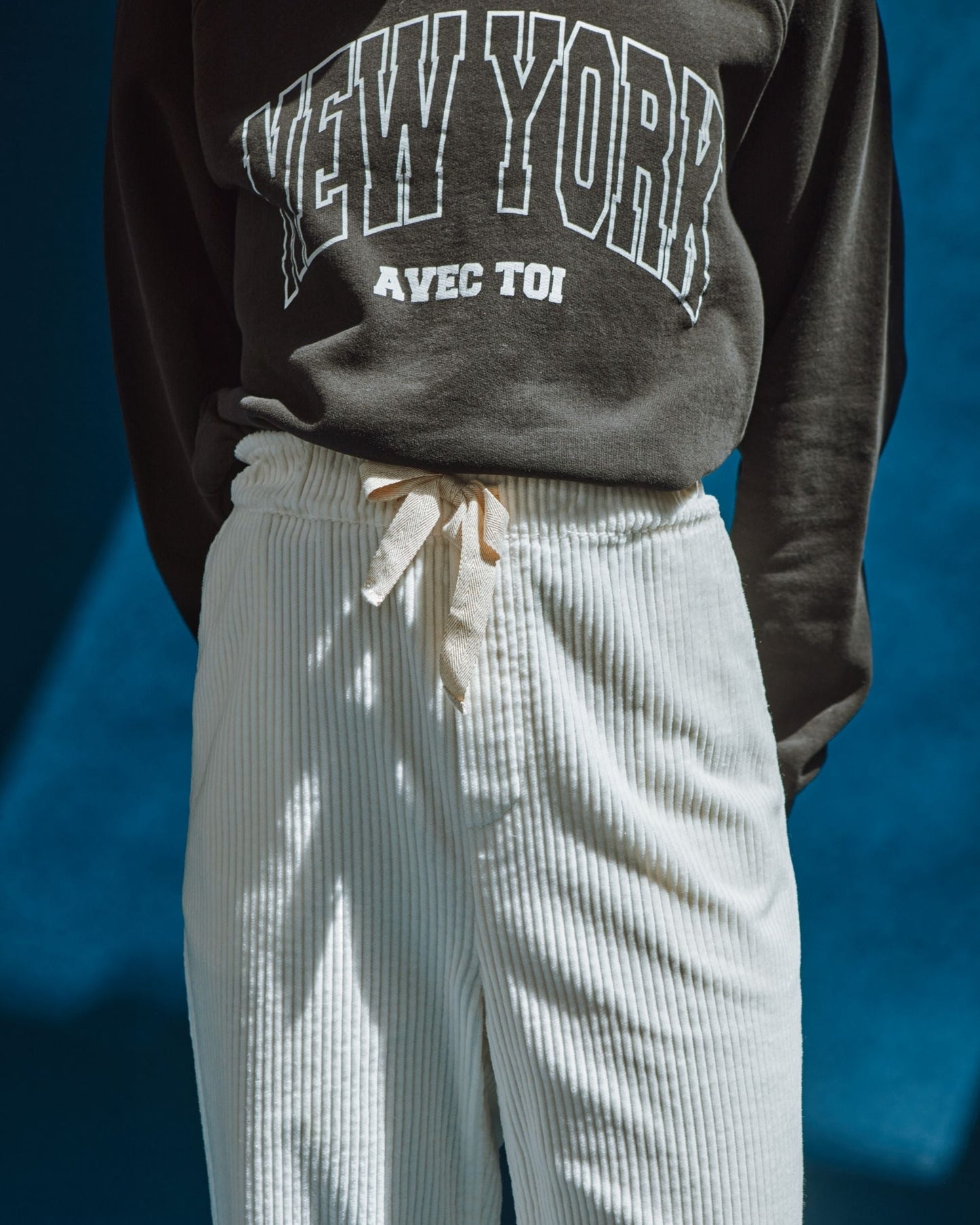 Pantalon - Velours cotelé écru
