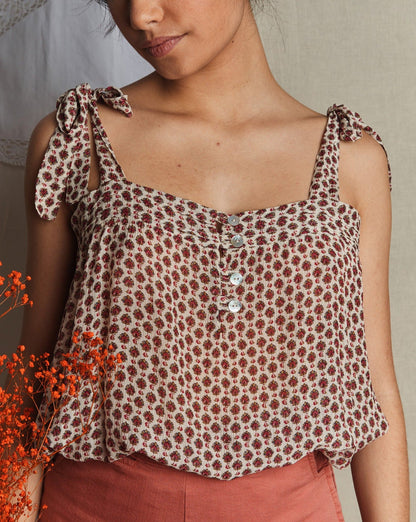 Top viscose et soie plume