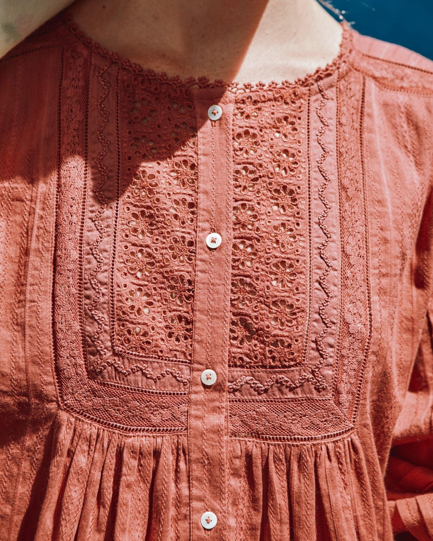 Blouse - Dentelle brique
