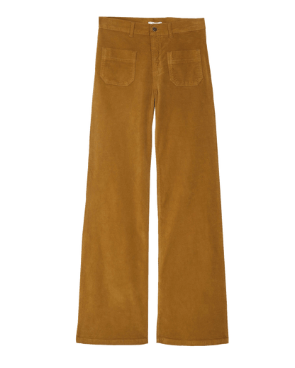 Pantalon velours flare écorce