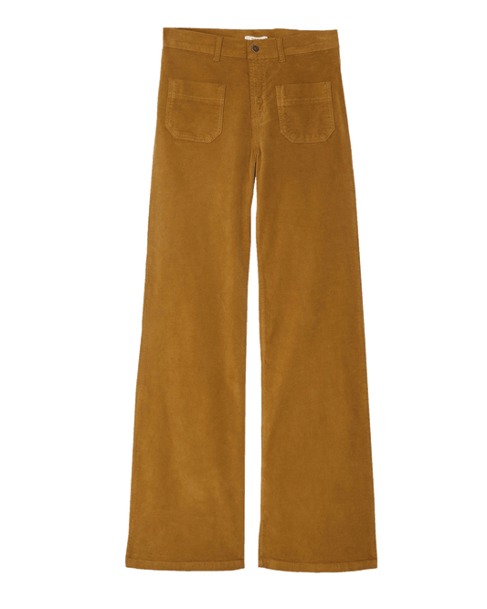Pantalon velours flare écorce