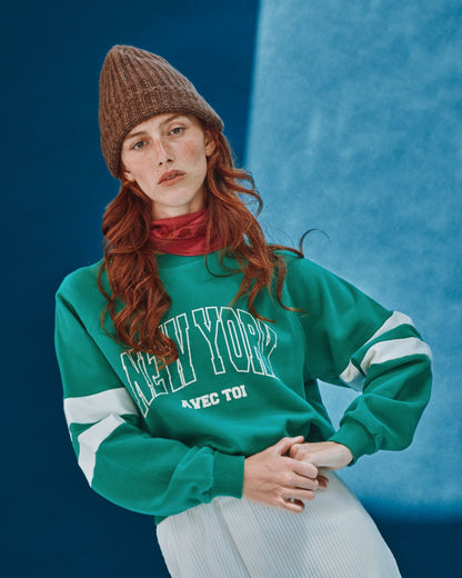 Sweat - New York avec toi coton bio vert