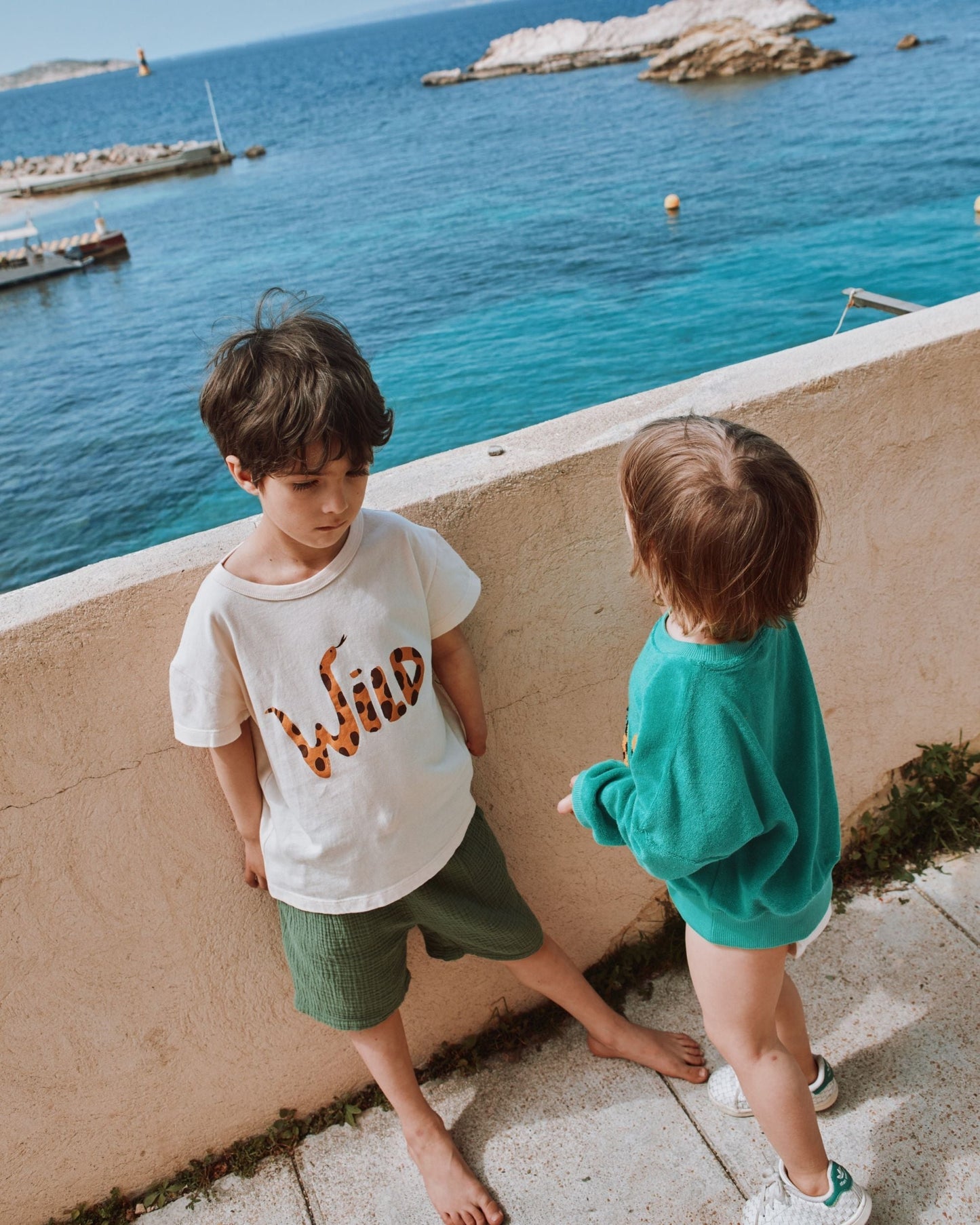 Bermuda gaze de coton vert foncé