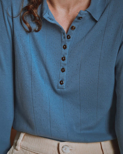 Polo coton modal bleu