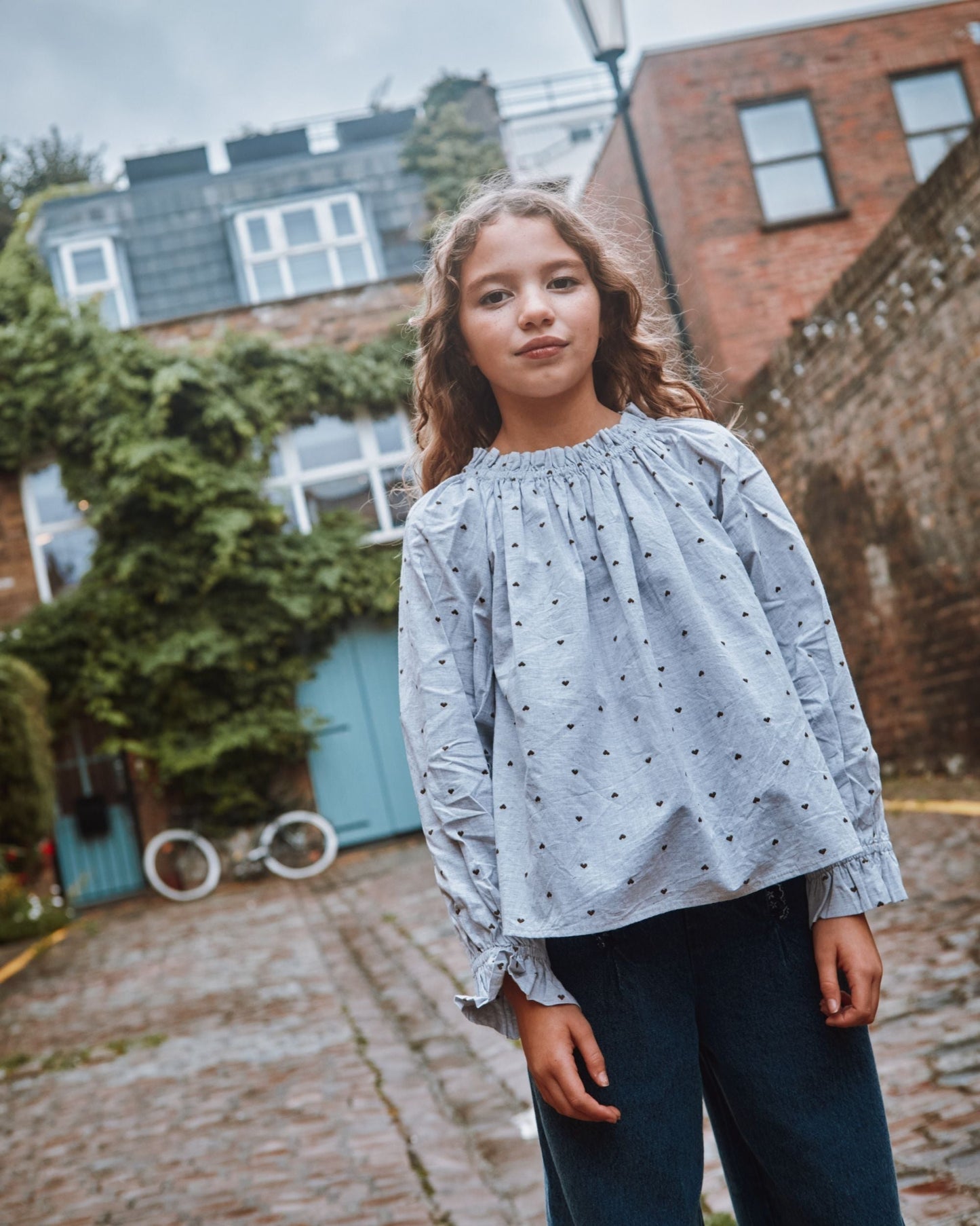 Blouse - Coeurs gris