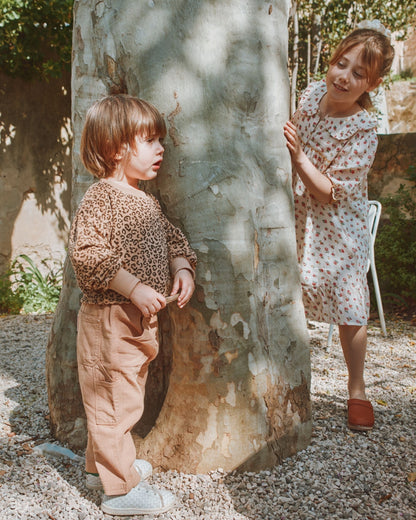 Pantalon coton et lin sésame