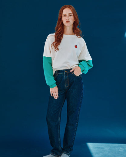 Sweat - Central Park bicolore coton bio écru