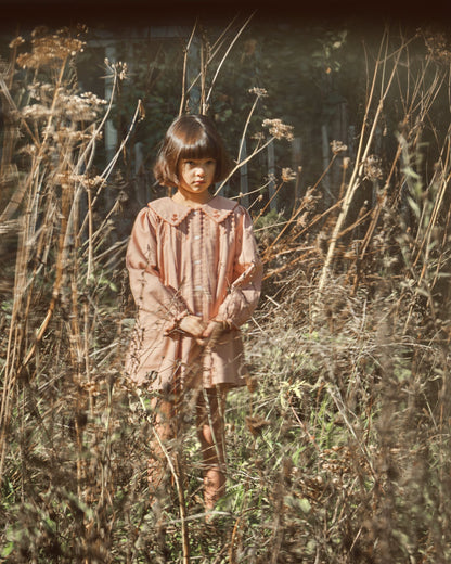 Robe vintage brodée poudre