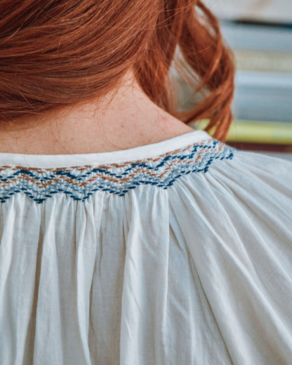 Blouse - Brodé ethnique écru