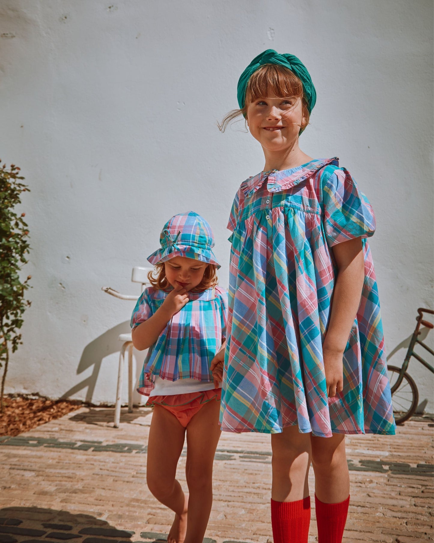 Robe carreaux madras multicolore