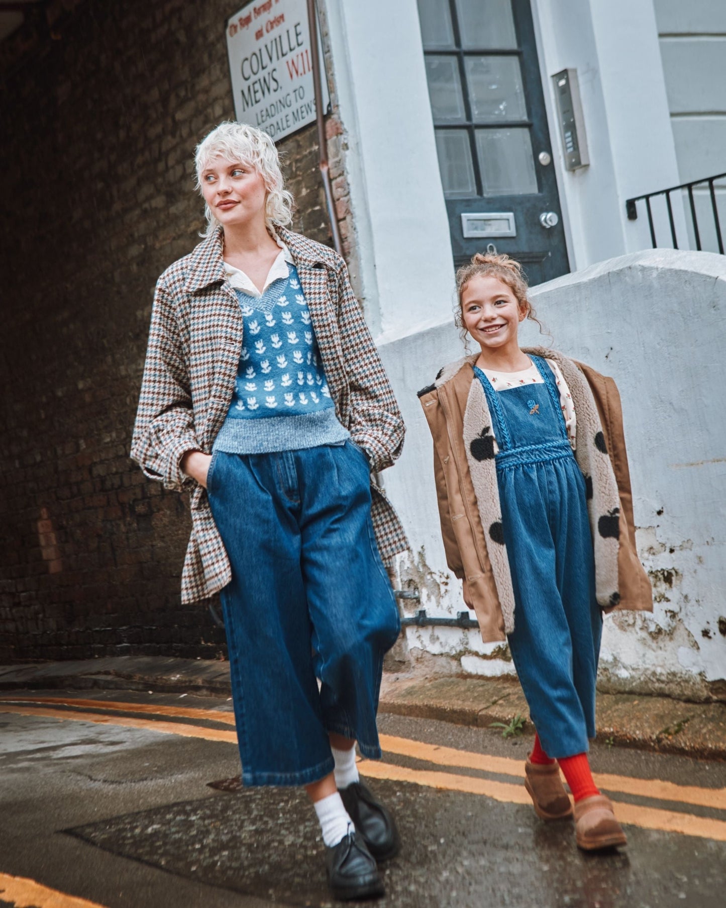 Salopette - Brodé denim bleu