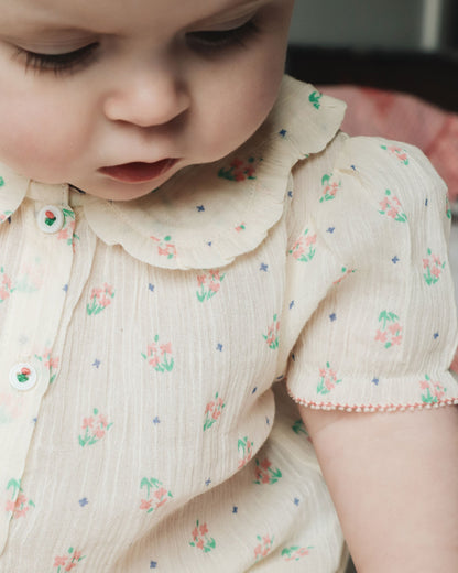 Blouse crépon de coton écru cueillette