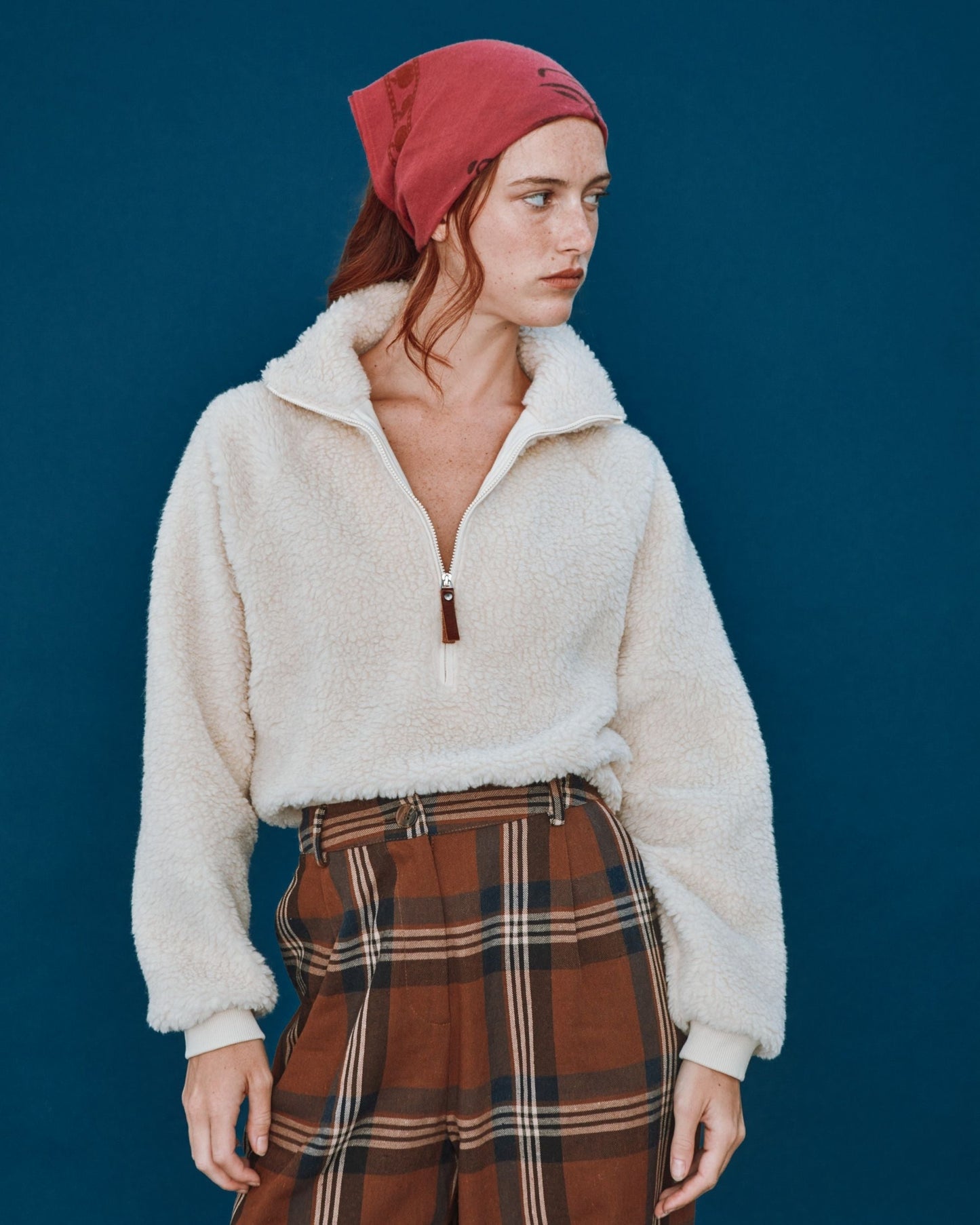 Sweat zippé - Sherpa écru