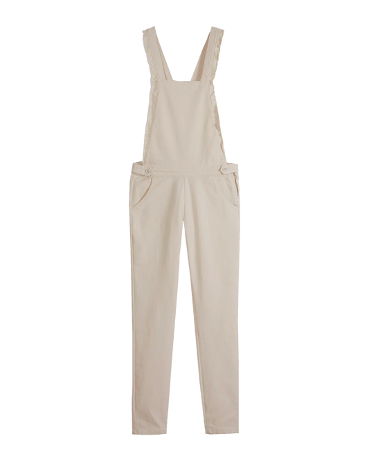 Salopette denim dos croisé écru