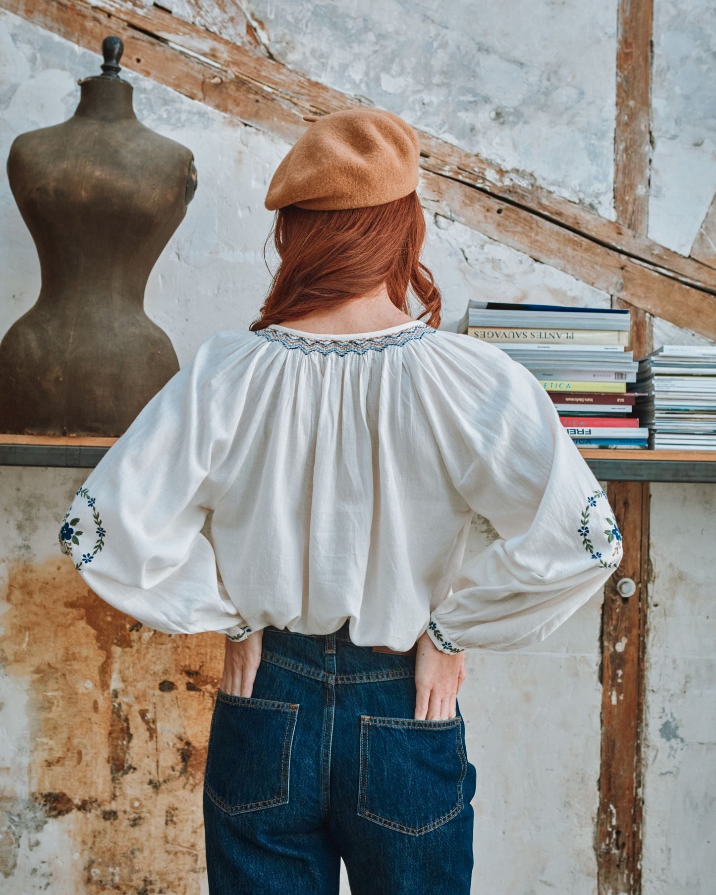Blouse - Brodé ethnique écru