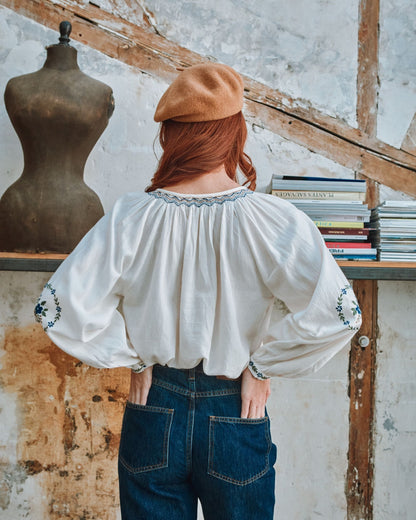 Blouse - Brodé ethnique écru