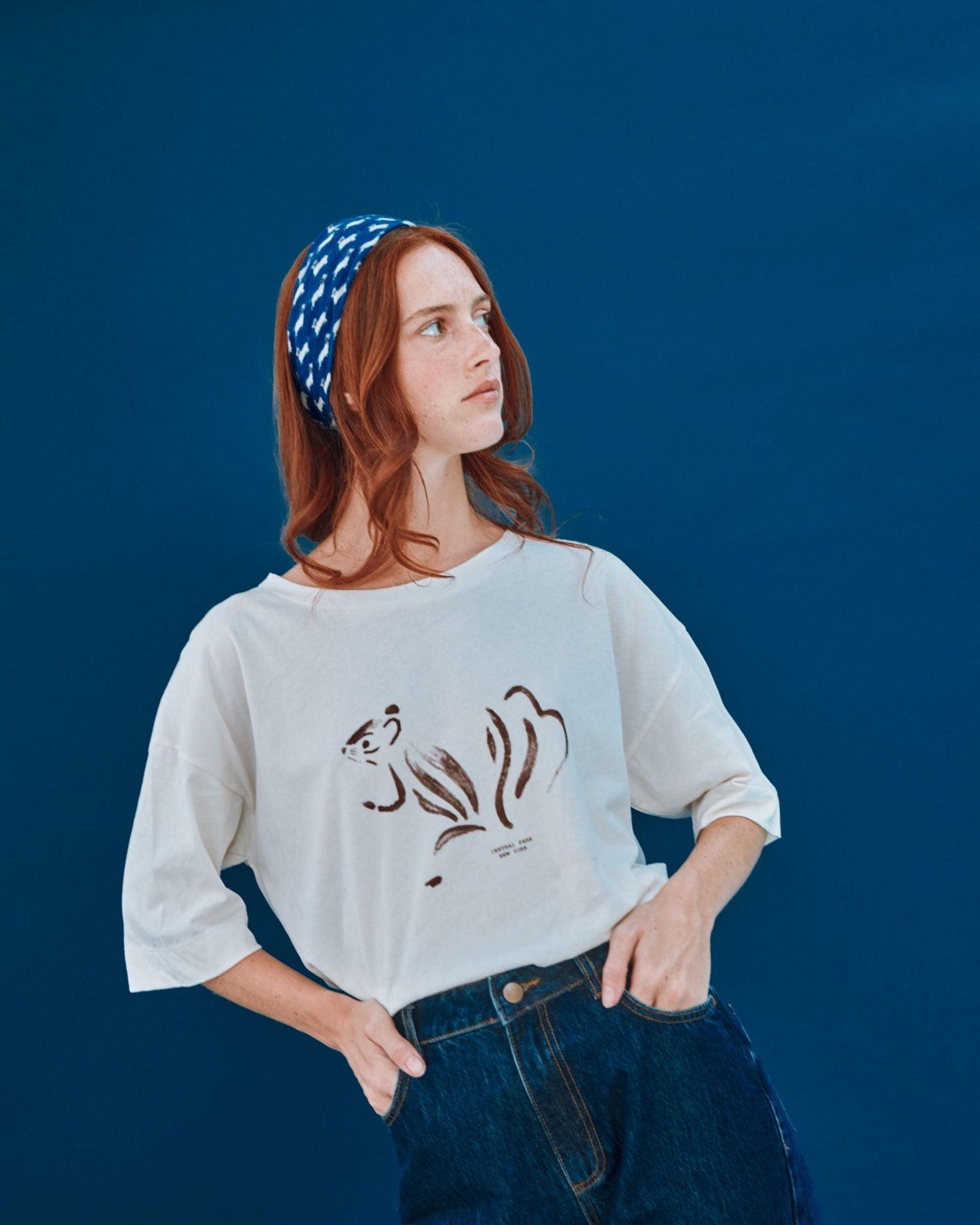 Foulard - Teckels bleu 50 x 50 cm