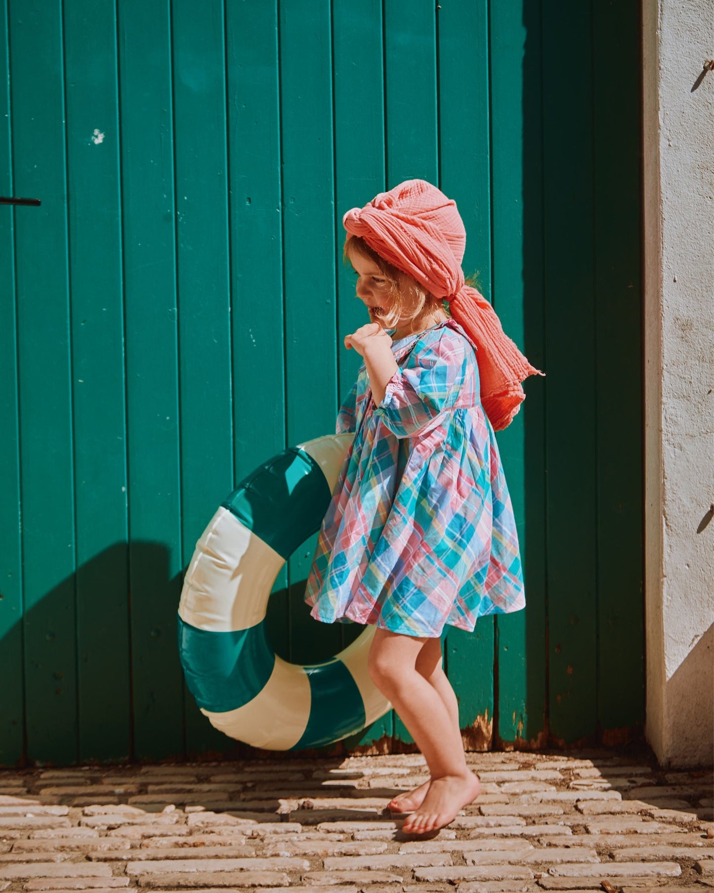 Robe carreaux madras multicolore