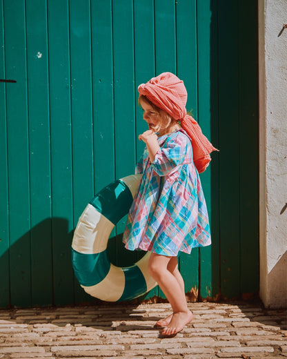 Robe carreaux madras multicolore