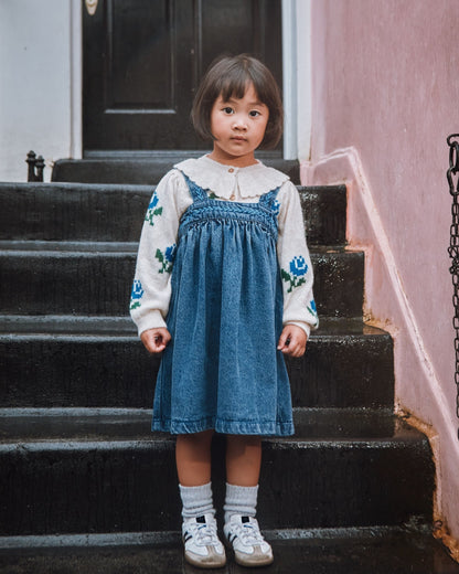 Robe - Bretelles denim bleu