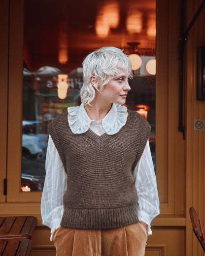 Blouse - Lurex à perles écru