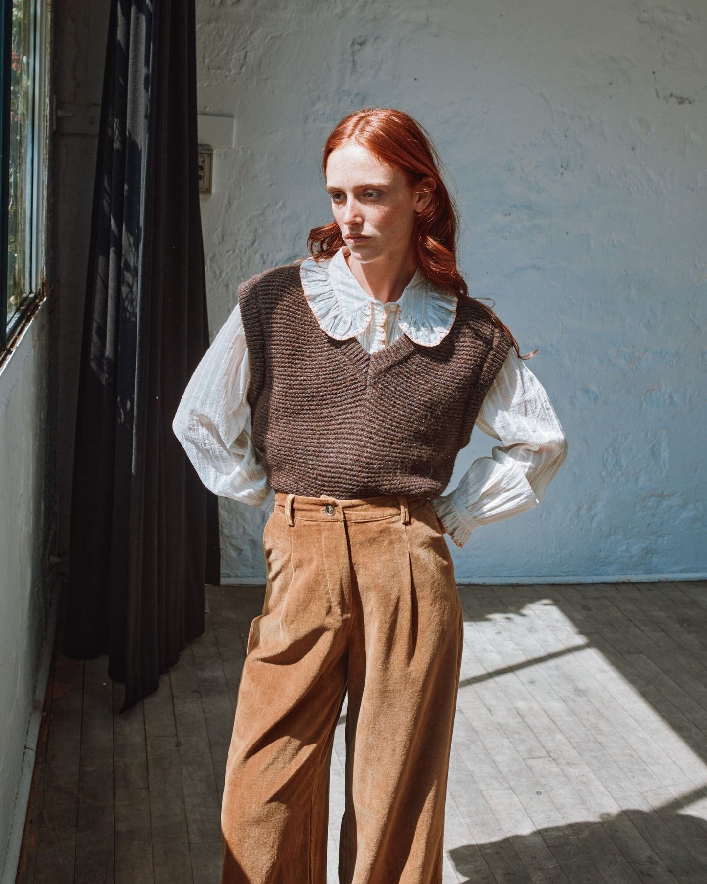 Pantalon - Velours bronze