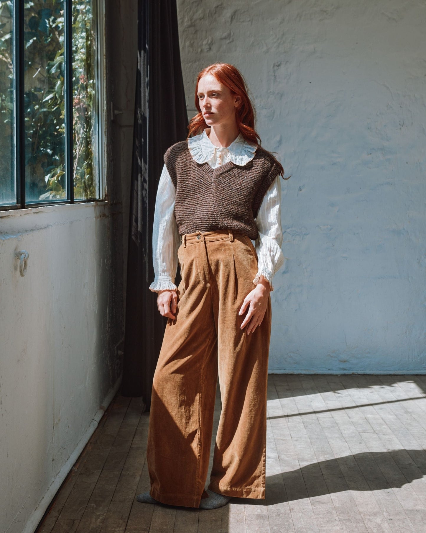 Pantalon - Velours bronze