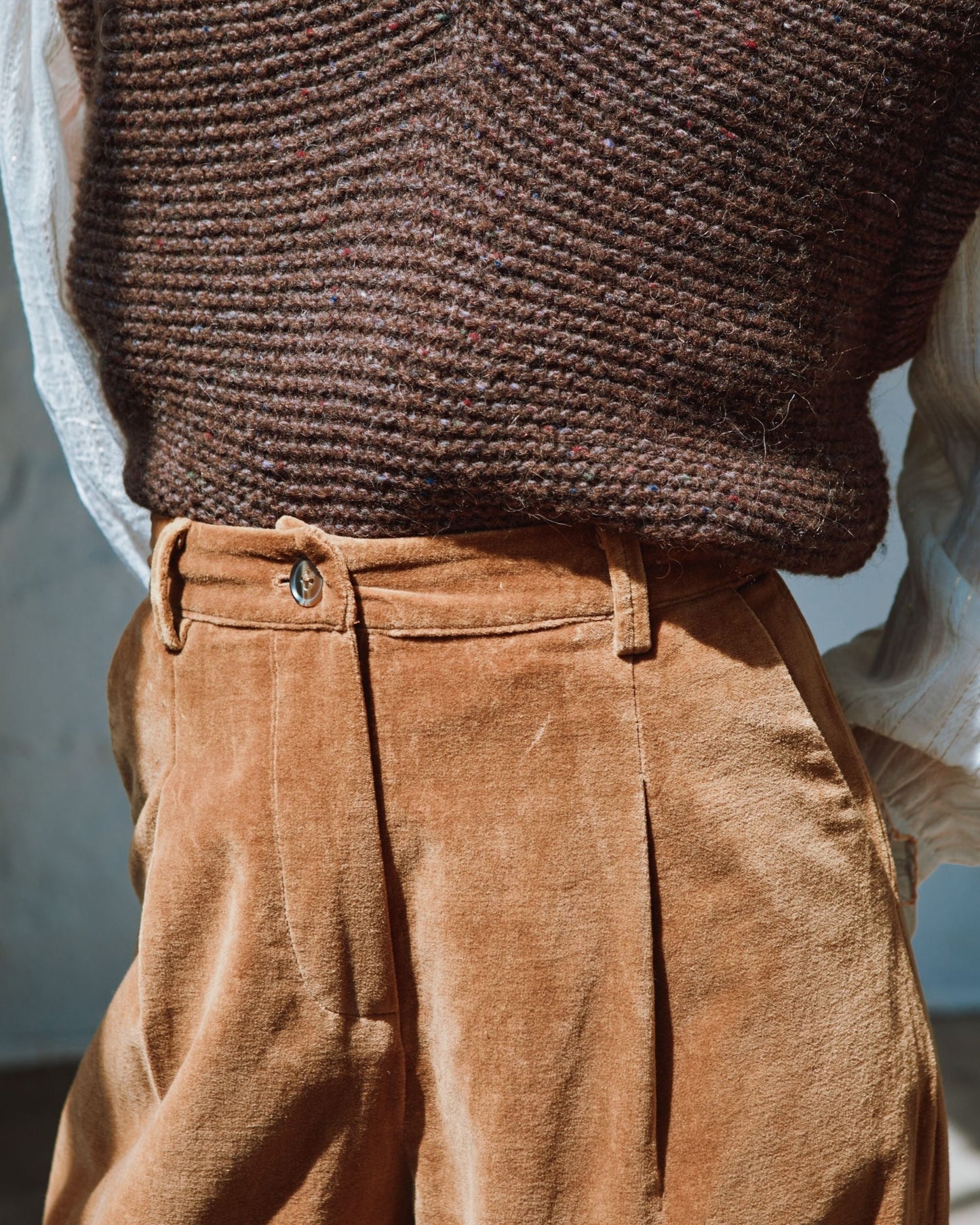 Pantalon - Velours bronze