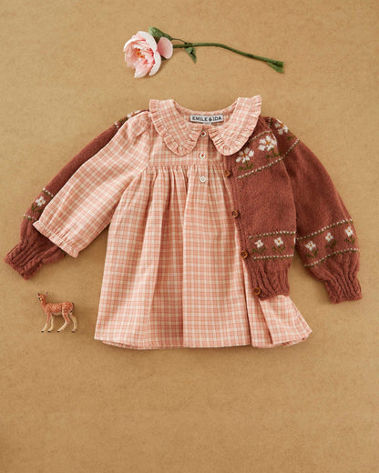 Cardigan - Jacquard Marguerite bois de rose