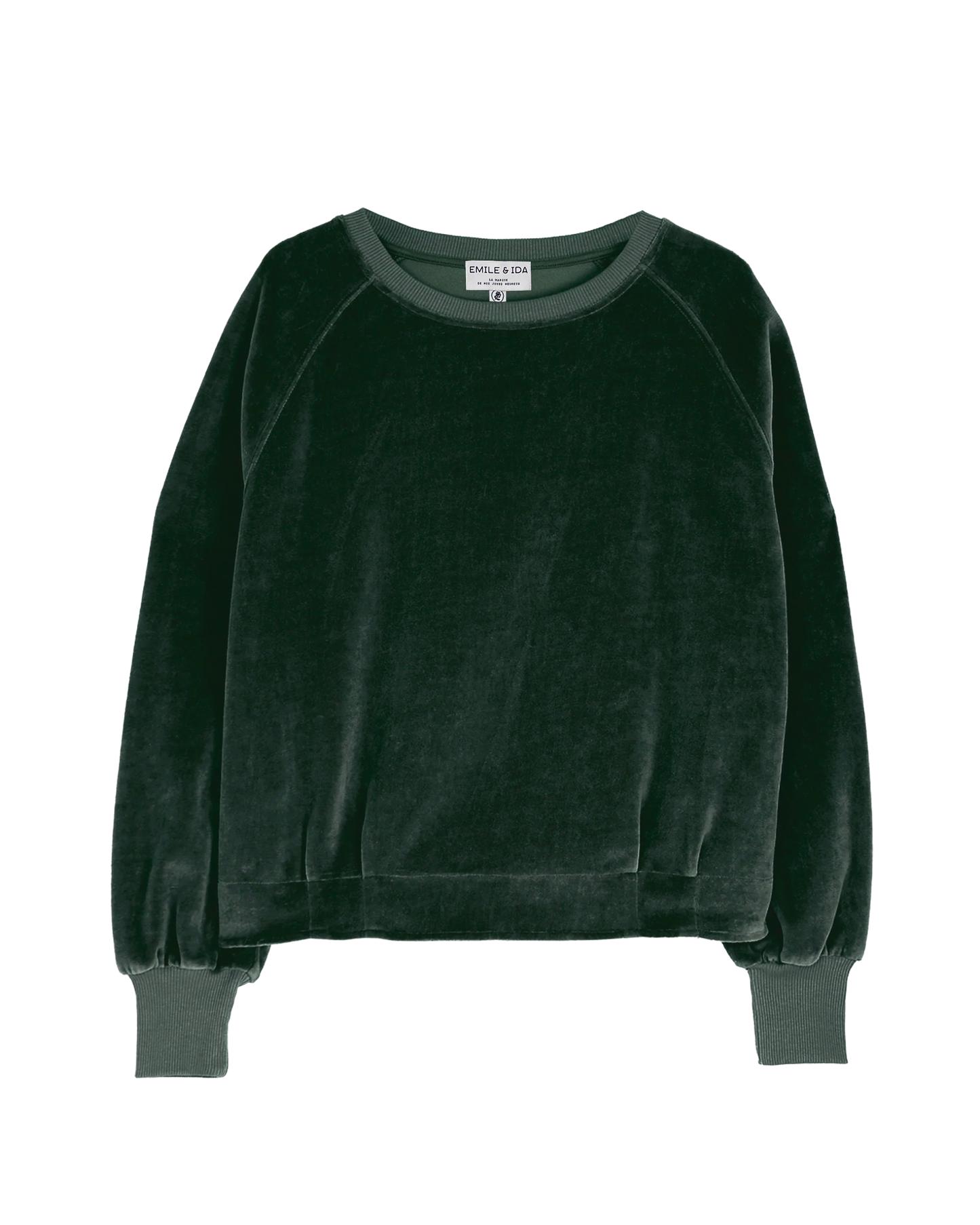 Sweatshirt velours éponge cèdre