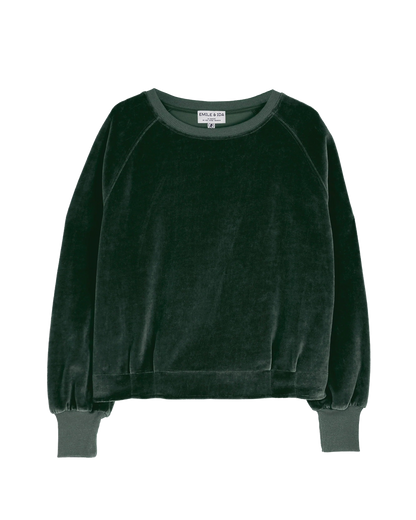 Sweatshirt velours éponge cèdre