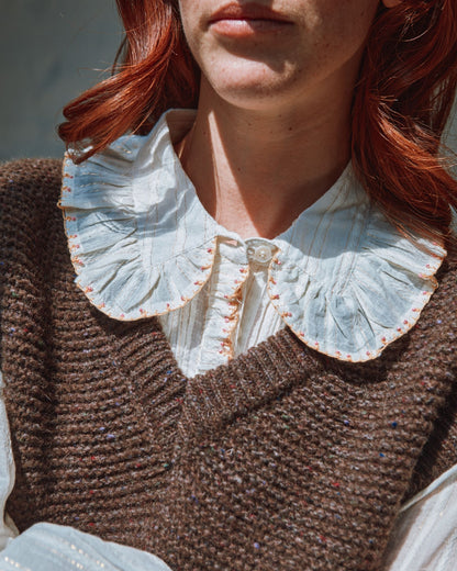 Blouse - Lurex à perles écru